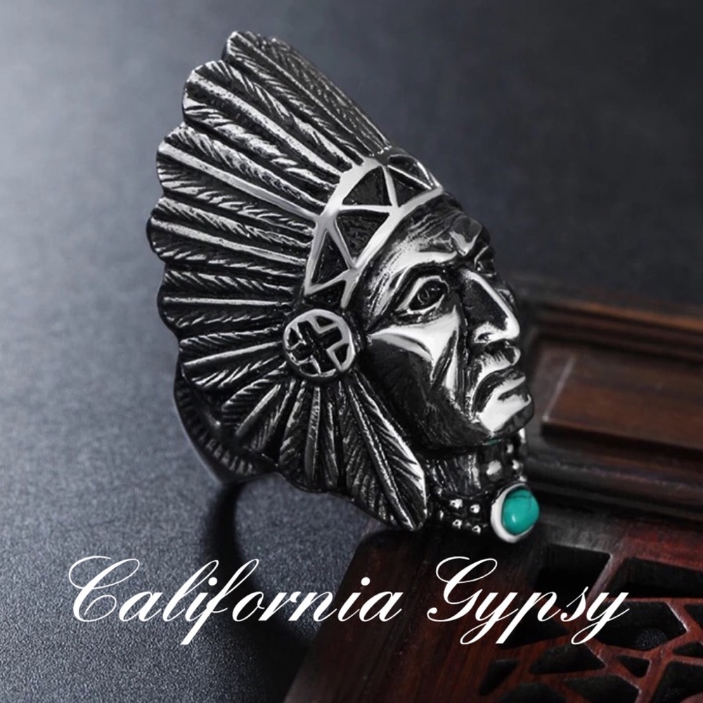 HP🎉Unisex Native American Indian Chief Ring - Picture 3 of 6